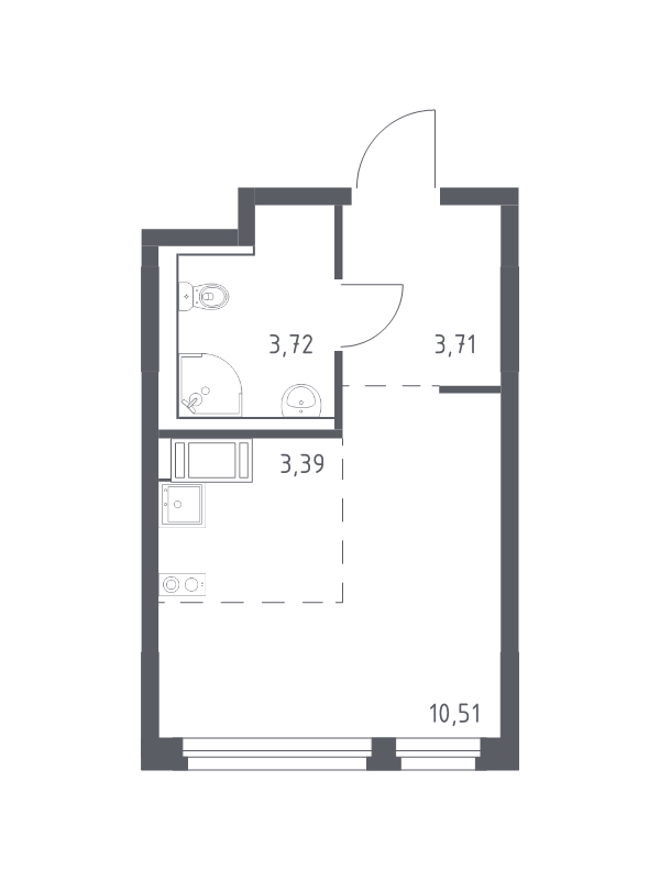 Продажа студии Колпино г., Загородная ул.,  к. 33