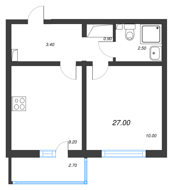 Продажа 1-комн квартиры в новостройке Санкт-Петербург г., Муринская дор.,  к. 29.7