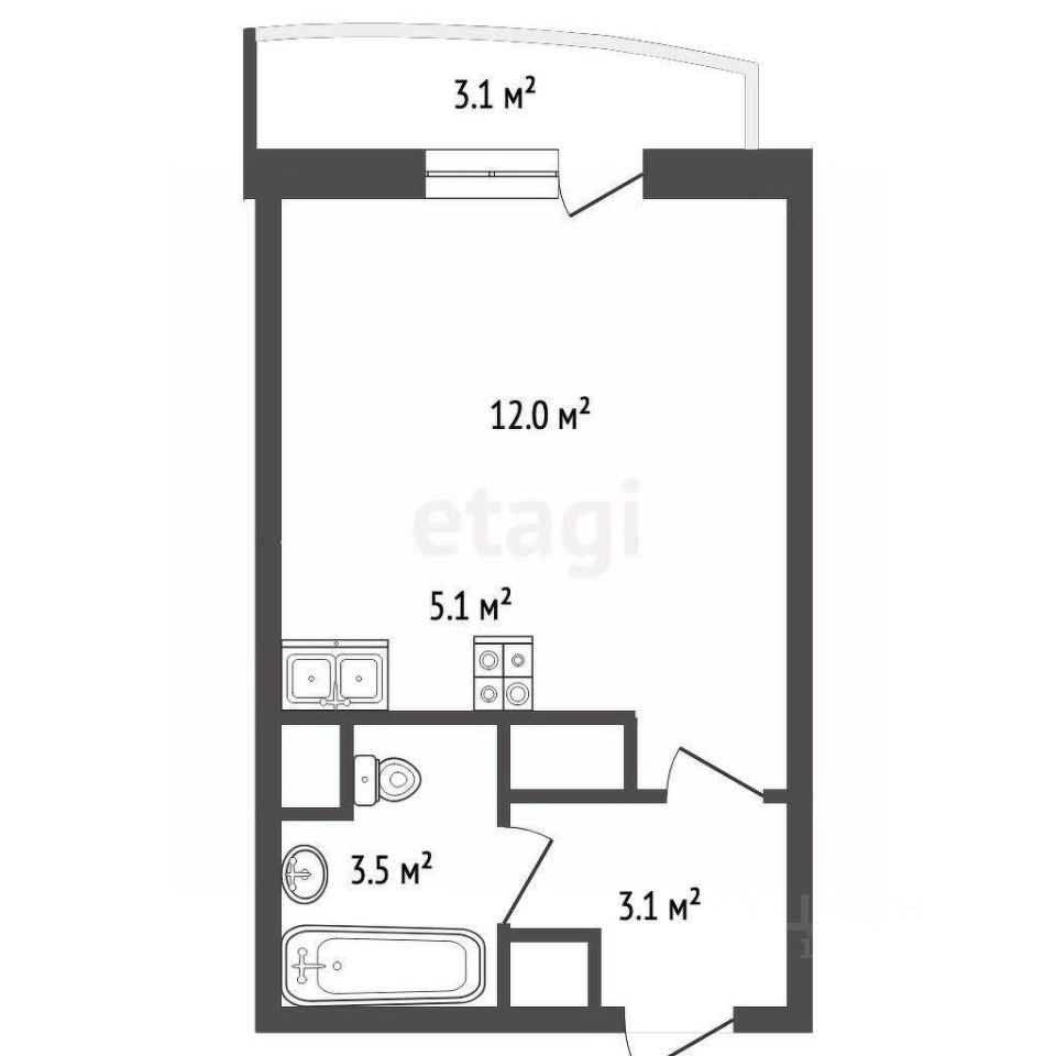 Продажа студии Лобня, улица Колычева, 7