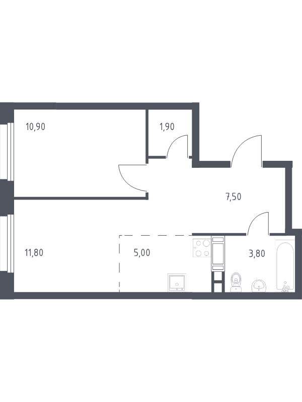 Продажа 1-комн квартиры в новостройке Cтолбово д., Проектируемый проезд № 7032,  к. 10-11