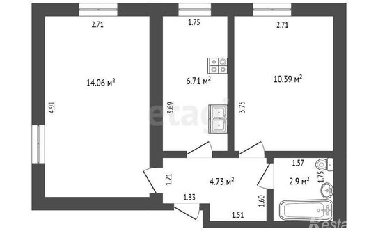 Продажа 2-комн квартиры на вторичном рынке Коломна, Полянская улица,  д. 1