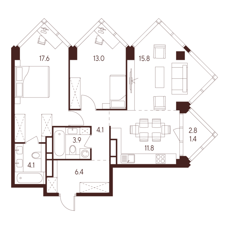 Продажа 2-комн квартиры в новостройке Москва г., Куусинена ул.,  к. C