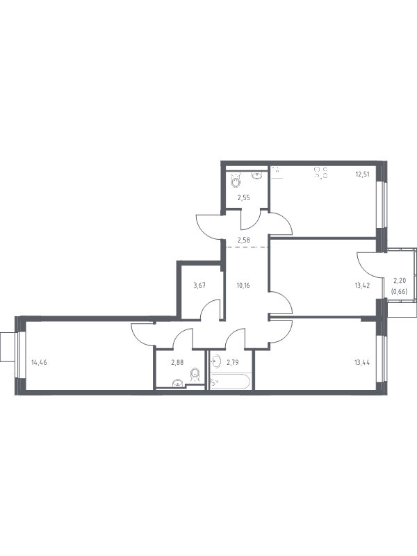 Продажа 3-комн квартиры в новостройке Москва г., Ленинградское ш.,  к. 6