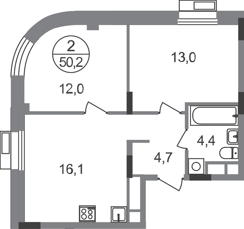 Продажа 2-комн квартиры в новостройке Заречье п., Каштановая ул.,  к. 6.1