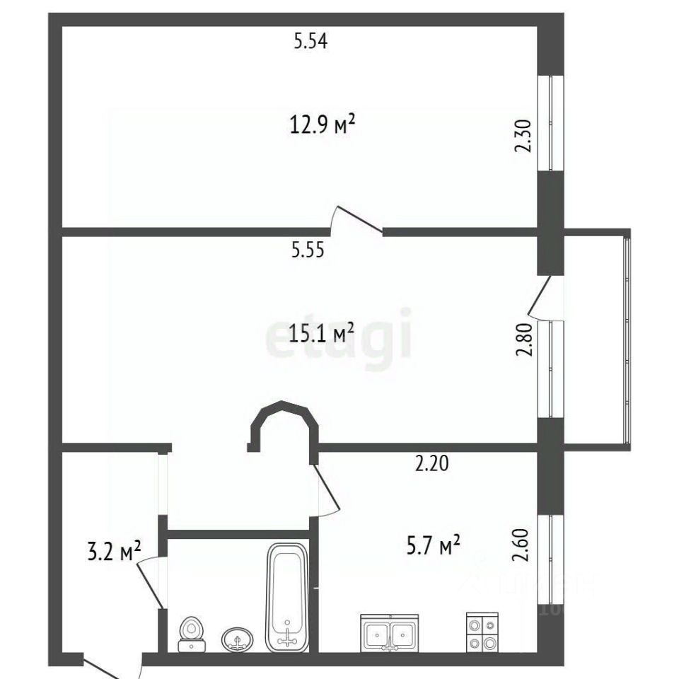 Продажа 2-комн квартиры на вторичном рынке Клин, Бородинский проезд, 19