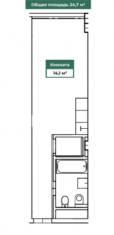 Планировка ЖК Лофт на Хорошевском, 38, 14.1 м2