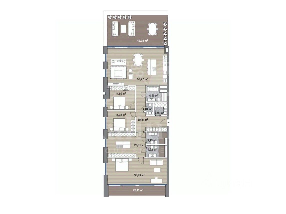 Продажа 4-комн квартиры на вторичном рынке Мосфильмовская улица, 1к3