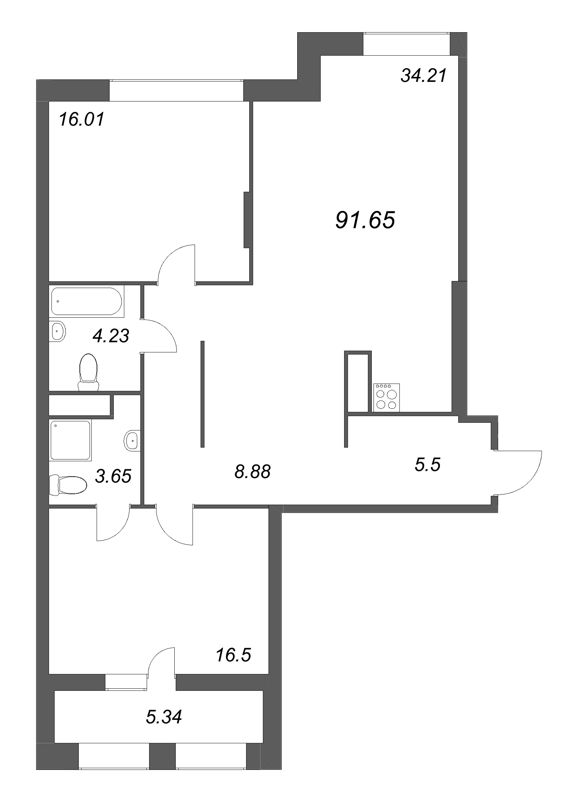 Продажа 2-комн квартиры в новостройке Санкт-Петербург г., Заставская ул.,  к. 1