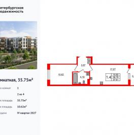 Продажа 1-комн квартиры в новостройке Колпинское шоссе
