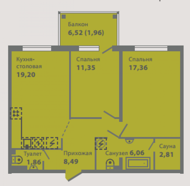 Планировка ЖК Gröna Lund, 28.71 м2