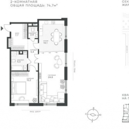 Продажа 2-комн квартиры в новостройке Крылатская ул,  д. 33 к2