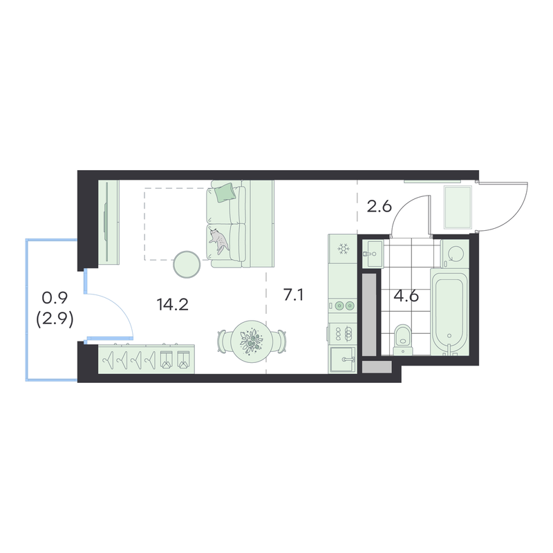 Продажа студии Раменское г., Михалевича ул.,  к. 2