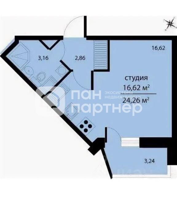 Продажа студии проспект Маршала Блюхера, 9к3