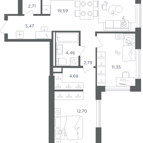 2-комн квартира Москва г., Южнопортовая ул.,  к. 2