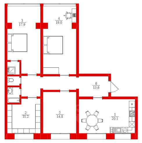 Продажа 4-комн квартиры на вторичном рынке Шлиссельбургский проспект, 14К1