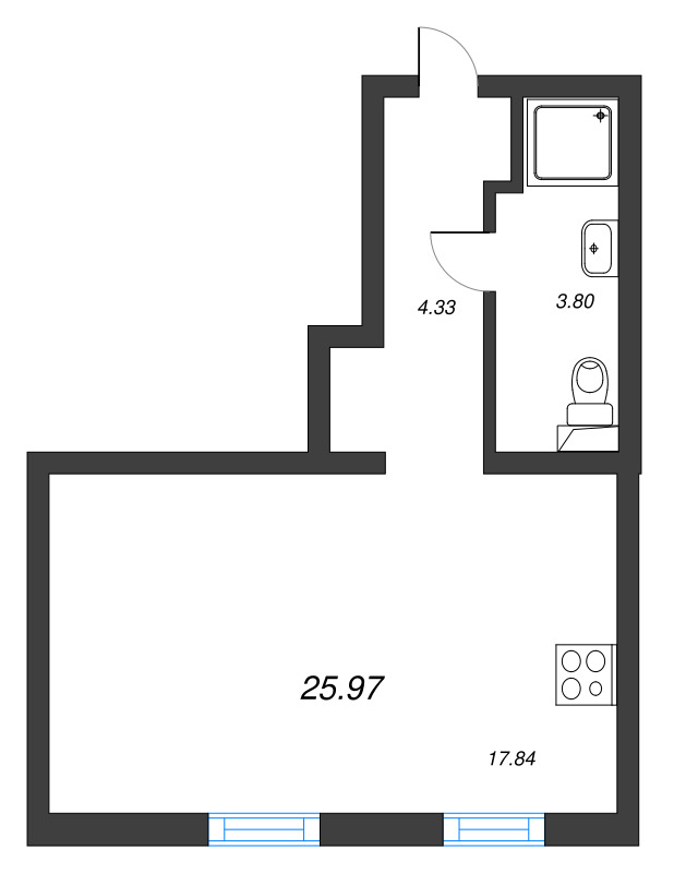 Продажа студии Санкт-Петербург г., Маршала Казакова ул.,  к. 9
