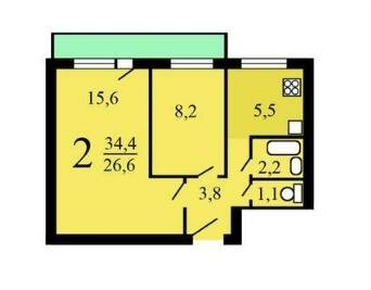 Продажа 2-комн квартиры на вторичном рынке Одинцовский городской округ, Молодёжная улица