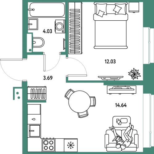 1-комн квартира Мытищи г., Комарова ул.,  к. Дом Перов