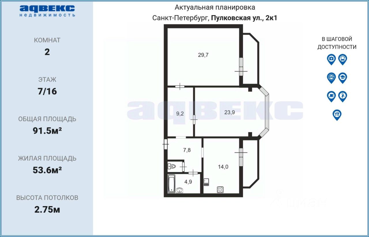 Продажа 2-комн квартиры на вторичном рынке Пулковская улица, 2к1