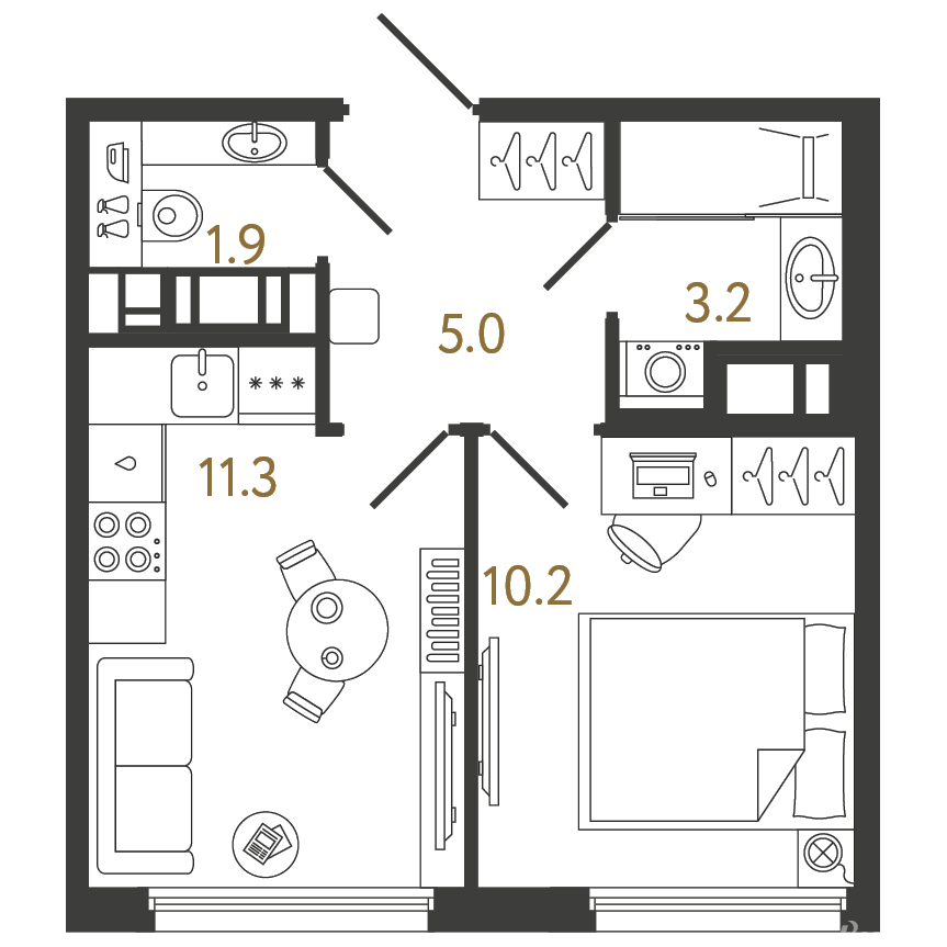 Продажа 1-комн квартиры в новостройке Большевиков пр., 22