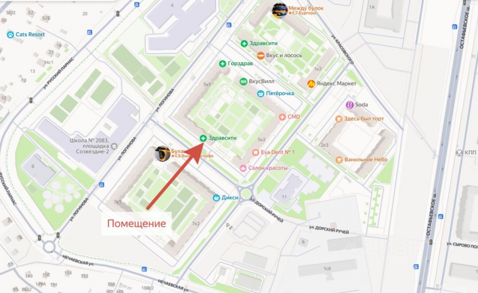 Аренда торгового помещения Логинова ул