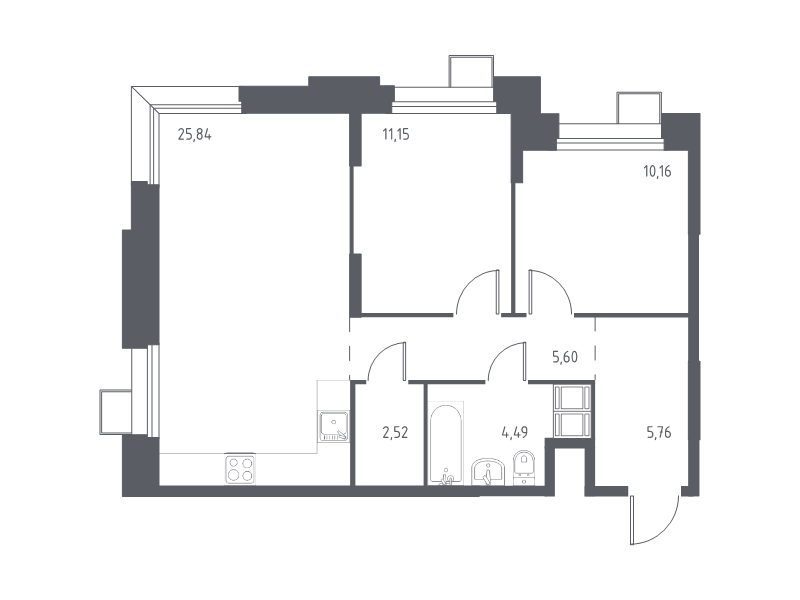 Продажа 2-комн квартиры в новостройке Дудкино д., Цветочная ул.,  к. 2.3