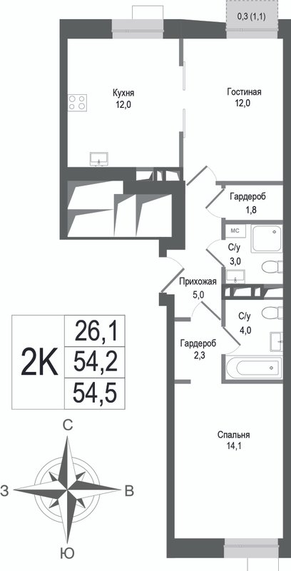 Продажа 2-комн квартиры в новостройке Королёв г.,  к. 2