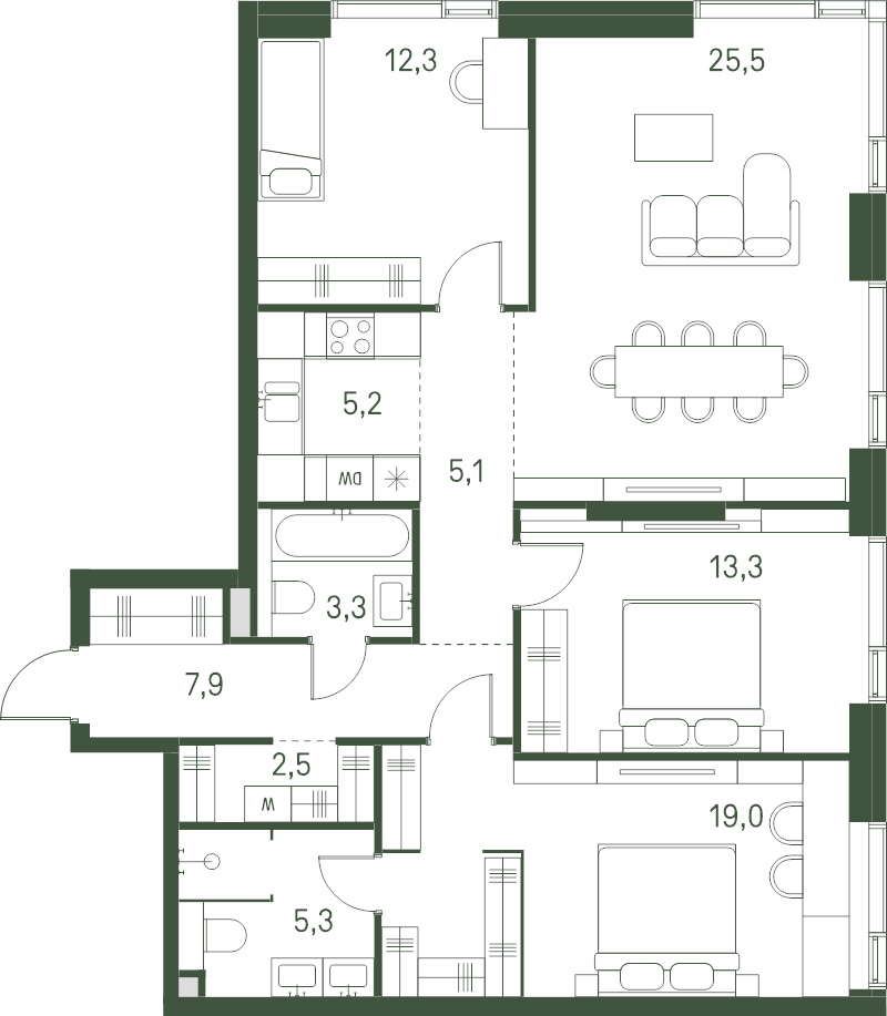 Продажа 3-комн квартиры в новостройке Москва г., Волоколамское ш.,  к. 2.3