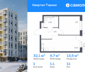 Продать Квартиры в новостройке Виллозское городское поселение, жилой комплекс Квартал Торики, к1.1   