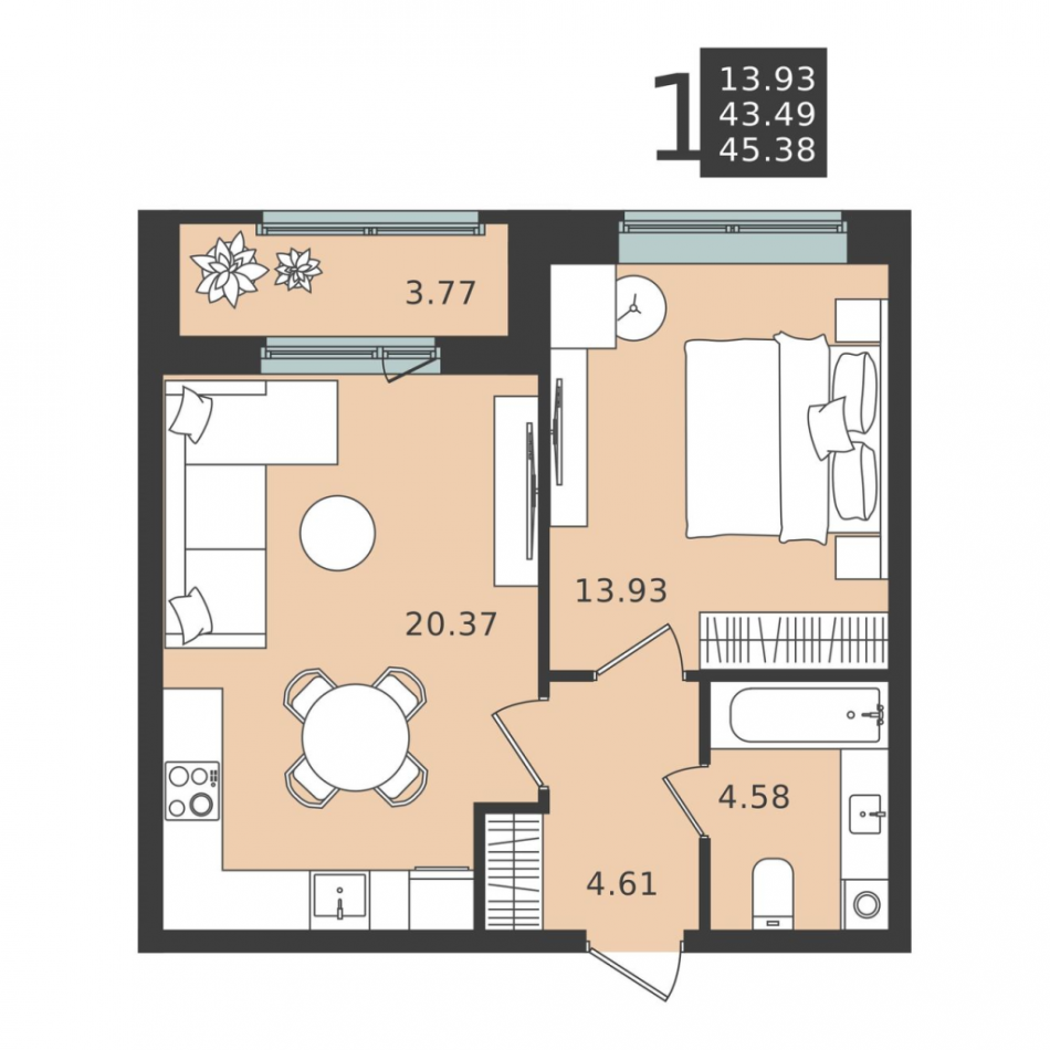 Продажа 1-комн квартиры в новостройке Химки г., Вашутинское ш.,  к. 5