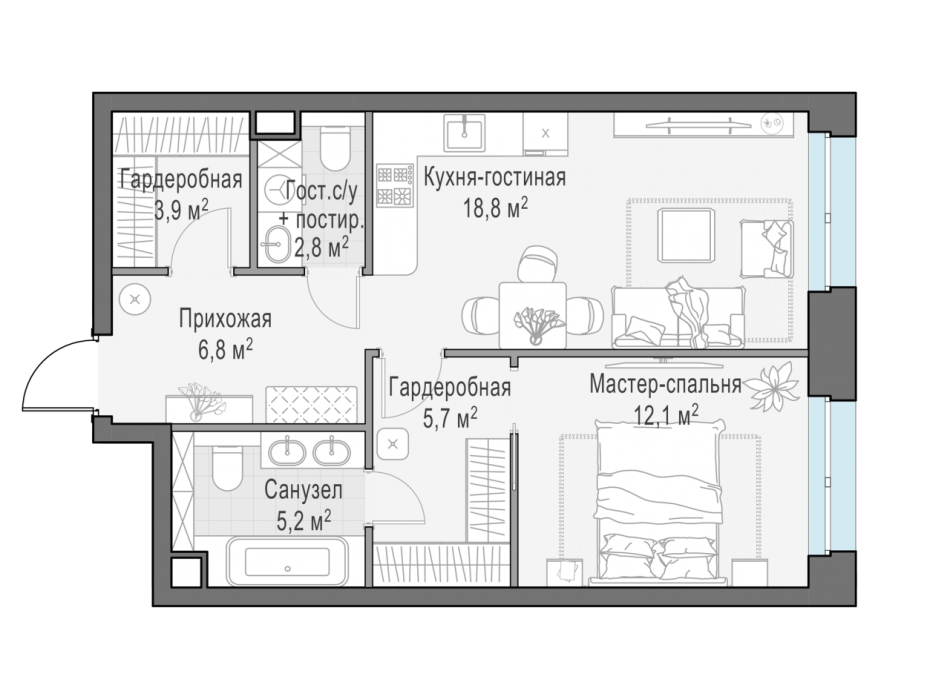 Продажа 1-комн квартиры в новостройке Москва г., Симоновская наб.,  к. Line 11