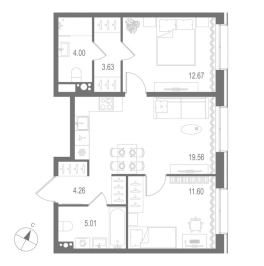 Продажа 2-комн квартиры в новостройке Санкт-Петербург г., Перевозная ул.,  к. 2