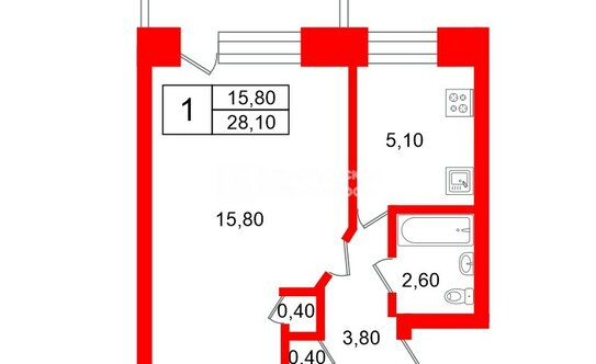Продажа 1-комн квартиры на вторичном рынке ул Школьная,  д. 1
