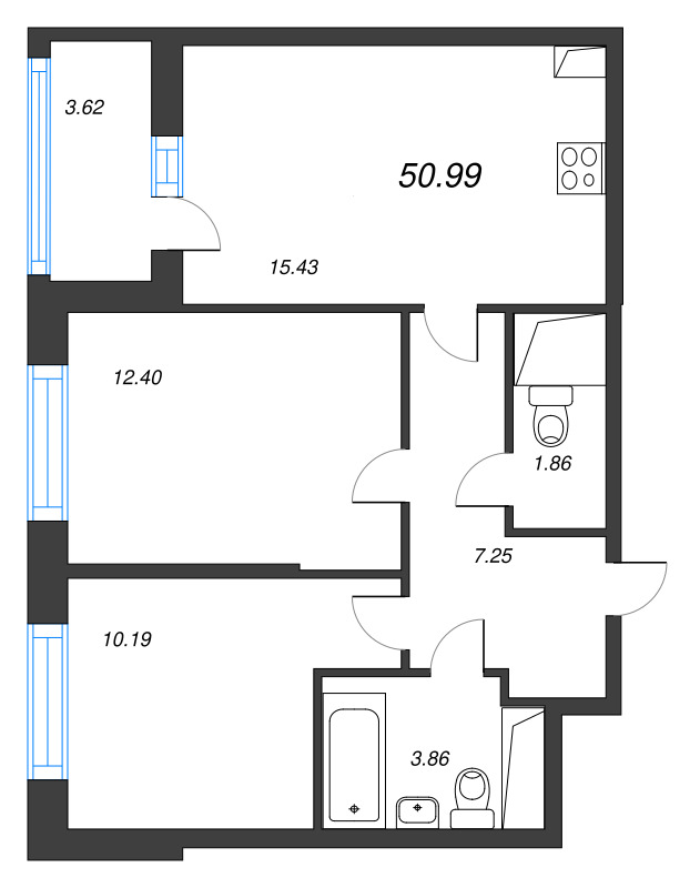 Продажа 2-комн квартиры в новостройке Новосаратовка д., Покровская Дорога ул.,  к. 11