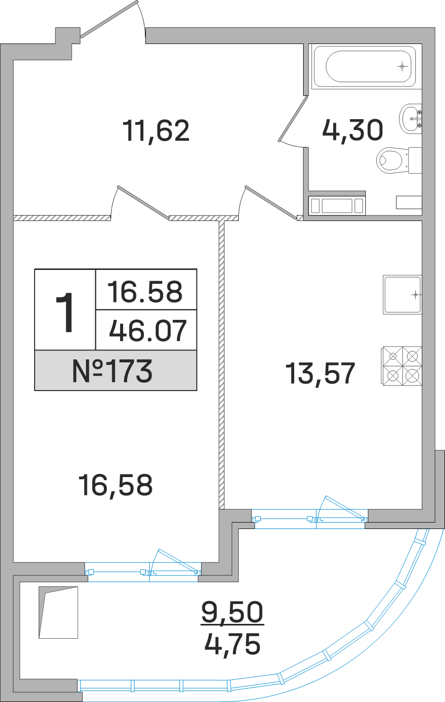 Продажа 1-комн квартиры в новостройке Королёв г., Калинина ул.,  к. 1
