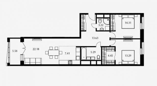 Планировка ЖК Дом Серебряный Бор, 27.6 м2