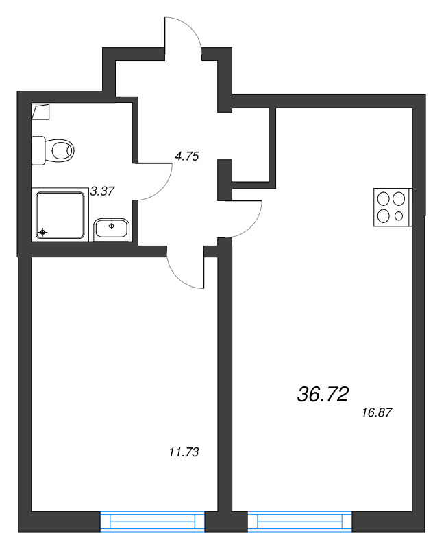 Продажа 1-комн квартиры в новостройке Санкт-Петербург г., Маршала Казакова ул.,  к. 9