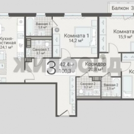 Продажа 3-комн квартиры на вторичном рынке ул Руднева,  д. 15,  к. 1