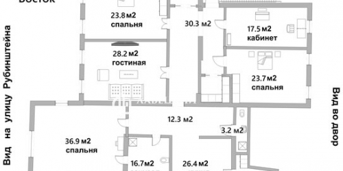 5-комн квартира ул Рубинштейна,  д. 25