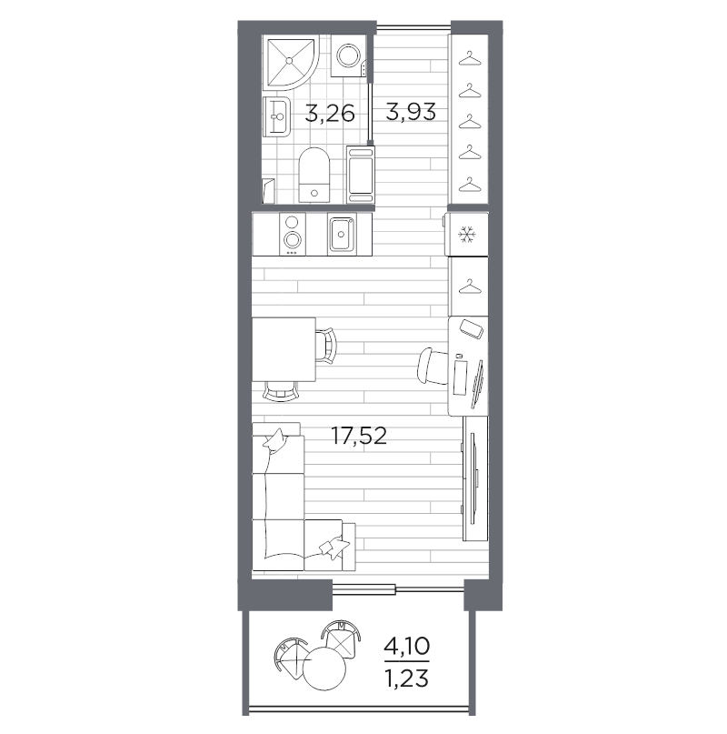 Продажа студии Санкт-Петербург г., Суздальское ш.,  к. 631