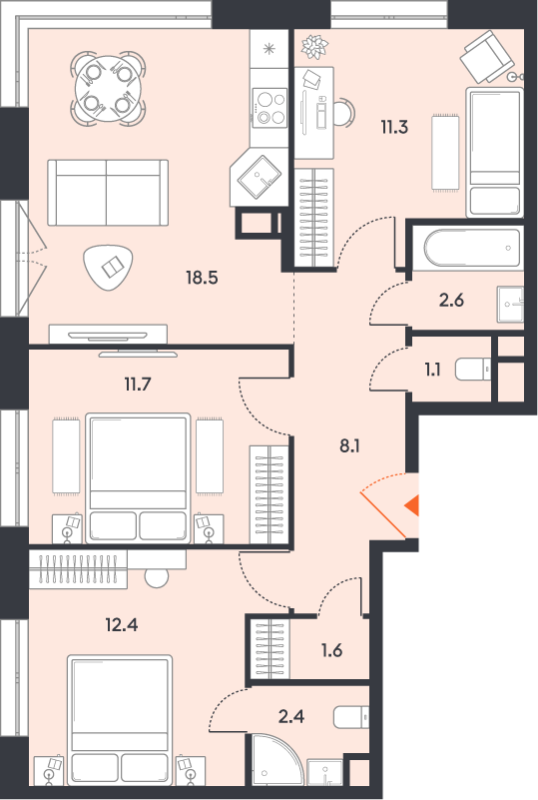 Продажа 3-комн квартиры в новостройке Москва г., Рязанский пр-кт,  к. 2.3