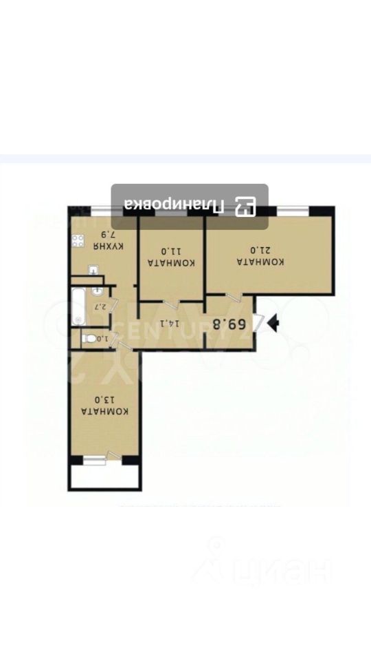 Продажа 3-комн квартиры на вторичном рынке Ленинский проспект, 92К3