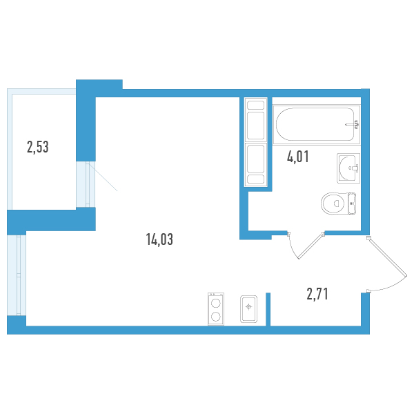 Продажа студии Шушары п., Окуловская ул.,  к. 1