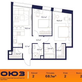 Продажа 2-комн квартиры в новостройке Сельскохозяйственная улица,  д. к2