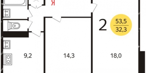 2-комн квартира Новоподмосковный 5-й пер,  д. 4 к2