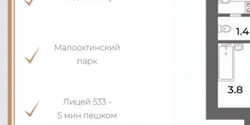 3-комн квартира Малоохтинский проспект, 36