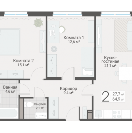 Продажа 2-комн квартиры в новостройке Санкт-Петербург г., Руднева ул.,  к. 3