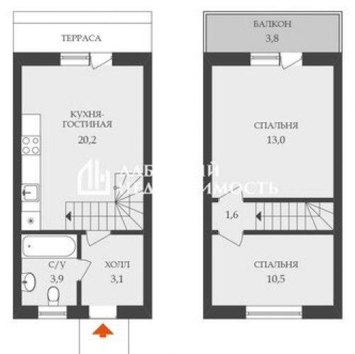 2-комн квартира Фёдоровское, 1-й Счастливый проезд,  д. 3