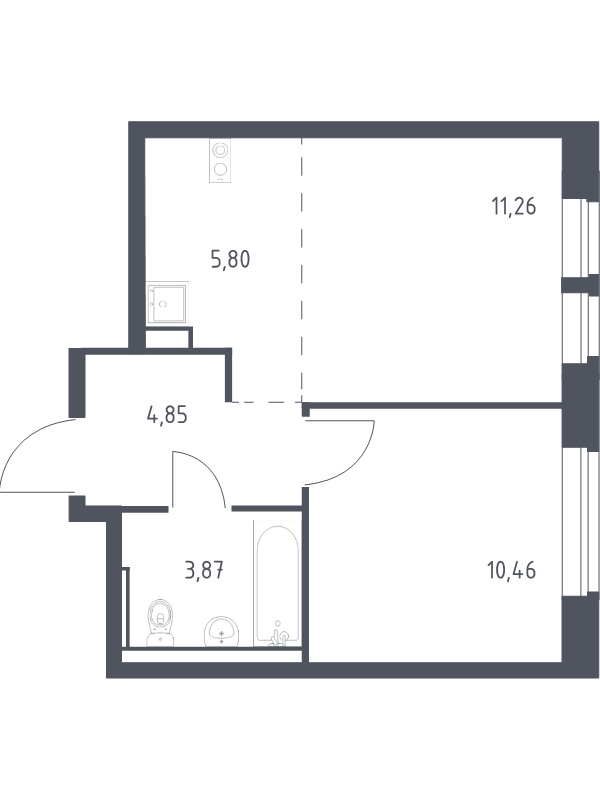 Продажа 1-комн квартиры в новостройке Егорово п., Колхозная ул.,  к. 3.1