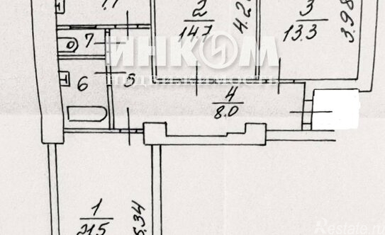 Продажа 3-комн квартиры на вторичном рынке ул Кржижановского,  д. 3